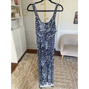 Spense Paisley Maxi Dress Black White Quiet Luxury Boho Resort Coastal Vaca Chic thumbnail 2