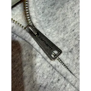 Carhartt Zip Hoodie Women Large Gray Sherpa Lined Relaxed Fit Workwear Gorpcore thumbnail 2