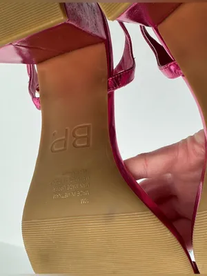 Nordstrom BP Metallic Pink Block Heel Sandals size 10 party event prom‎ gala thumbnail 4