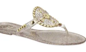 Jack Rogers Georgica Multicolor Glitter Preppy Resortwear Studded Jelly Sandal 8 thumbnail 1
