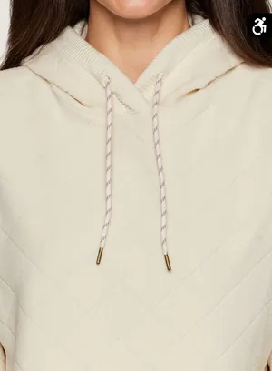 Avalanche Women’s Alpine Diamond Quilted Fleece Hoodie Cream Ivory size Medium thumbnail 11