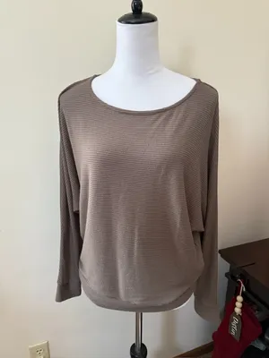 A New Day Mocha Ribbed Long Sleeve  thumbnail 2