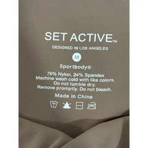 SET ACTIVE Womens Leggings Brown Sportbody Sporty High Rise Stretch Medium thumbnail 4