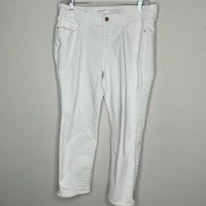 Old Navy Straight Mid Rise Jeans White‎ thumbnail 6