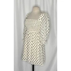 REFORMATION Zaria Dress Portofino Polka Dot Black White Smocked Mini Dress XS thumbnail 6
