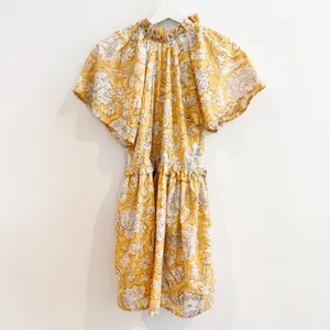 Dress Size Small Yellow Floral V Neck Ruffle Flowy‎ Summer Pocket Festival Boho thumbnail 9
