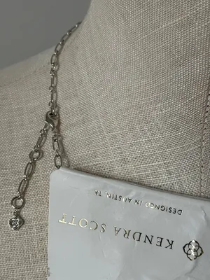 Kendra Scott Belle Cubic Zirconia Link Necklace Squares - Silver New thumbnail 5