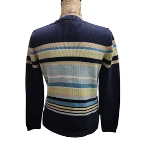 Eddie Bauer Medium Striped V Neck Knit‎ Sweater Blue Yellow Green Casual thumbnail 3