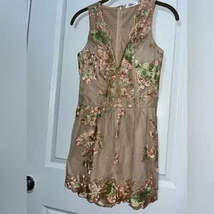 Hello Molly Fairy Embroidery Mesh Floral Plunge Neckline Zip Up Romper Sz 10 thumbnail 12