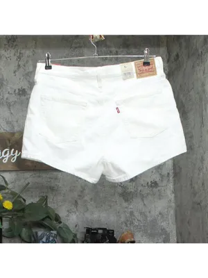 Levi's Womens 501 Original Shorts Jean Jorts Button Fly Disco Nights White 33 thumbnail 2