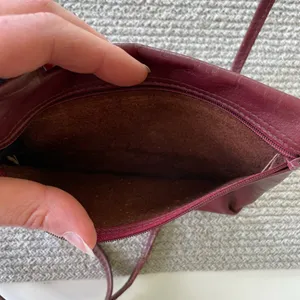 Vintage Oxblood Dark Red Burgundy Genuine Leather Crossbody Mini Bag thumbnail 4
