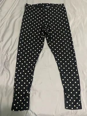Old Navy Black and White Polka Dot Stretch Leggings thumbnail 1