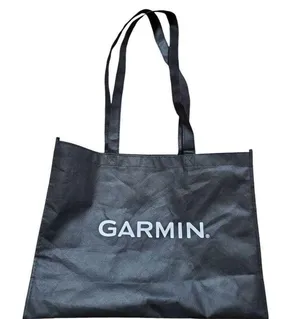 Garmin Tote Black Reusable Travel Shop Outdoor Shoulder Bag Graphic Logo 15"x15" thumbnail 3