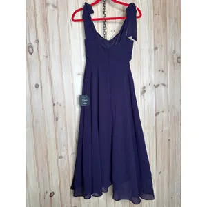 NWT Lulus Sophisticated Charisma Purple Tie-Strap A-Line Midi Dress Wedding XS thumbnail 6