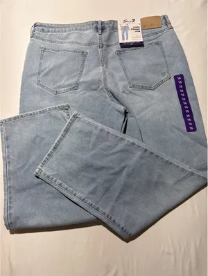 Seven7 Premium Brand Light Blue Straight Leg Jeans Size 16 thumbnail 10