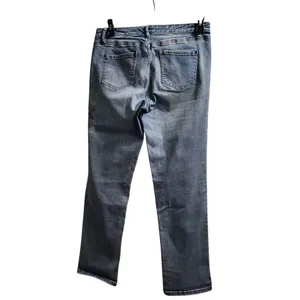 KAARI Blue Straight Crop Painted Light Wash Denim Jeans Size‎ 10 thumbnail 2
