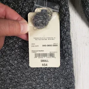 NWT St. John's Bay Gray Metallic Heavyweight Crew Neck Sweater Womens Size Small thumbnail 6