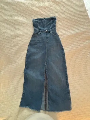 Pilcro the madi front-slit denim midi dress thumbnail 6