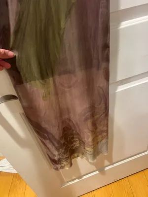 Sheer Marble-Print Maxi Slip Dress in Mauve and Gray thumbnail 4