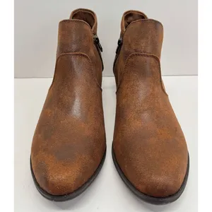 Sun + Stone Boots‎ Womens Brown Double Zip Size 5 Almond Toe Cushioned NEW thumbnail 4