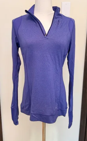 REI Coop purple long sleeve quarter zip layering top thumbnail 1