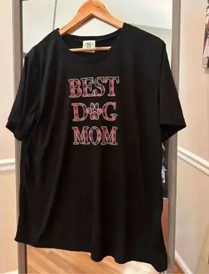 Dog Mom Logo T-Shirt Black Size 2XL thumbnail 1