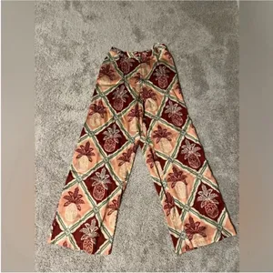 Farm Rio Floral Patterned pineapple Wide-Leg Pants‎ size small thumbnail 5