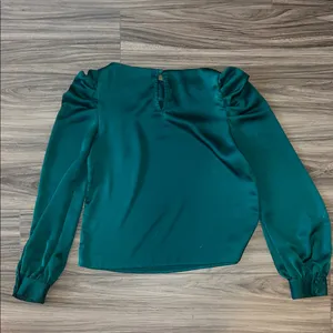Lulus Love You Dearly Forest Green Satin Long Sleeve Top thumbnail 7