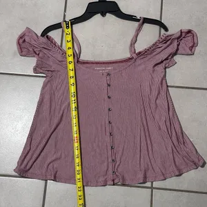 American Eagle Off Shoulder Stripe Top Blouse Soft &‎ Sexy Size XS thumbnail 6