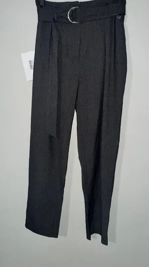 Gaudi Jeans Women's Gray High Waist Belted Cropped‎ Pants Trousers Size 10/12 US thumbnail 1