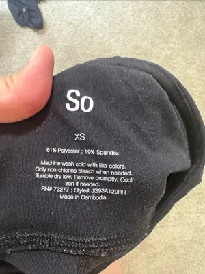 SO Size XS Black High-Rise Activewear Leggings thumbnail 3