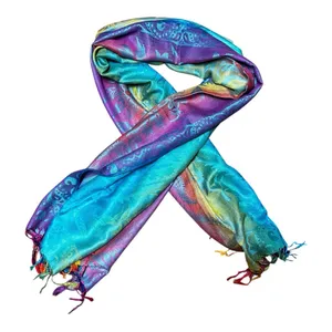 Festival bohemian rainbow large scarf wrap thumbnail 2