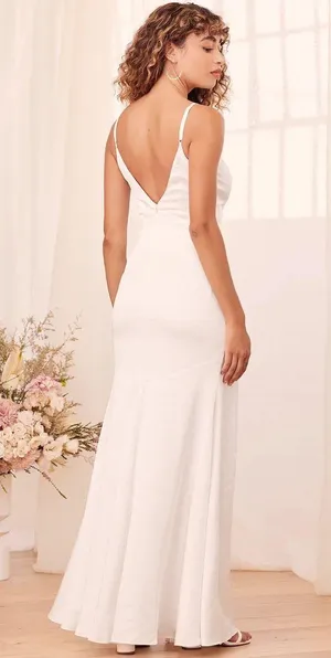 Lulus White Satin Maxi Dress thumbnail 2