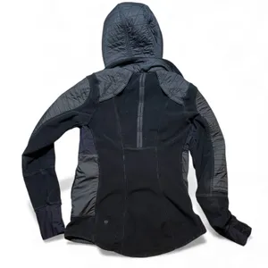 Lululemon‎ Fleecy Keen Quilted Fleece Hooded Jacket Black Womens Size 4 FLAW** thumbnail 2