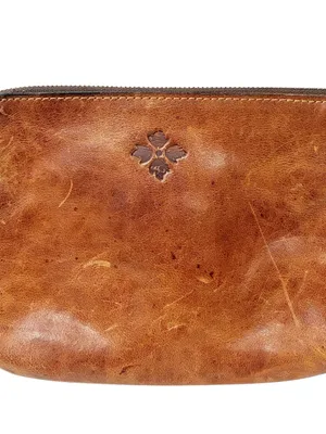 Patricia Nash Cassini Whiskey Brown Tan Leather Wristlet Clutch Purse thumbnail 2