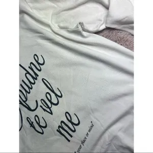 Topshop Tee & Cake Off White Graphic “Your Place or Mine” Sweatshirt Size 8 thumbnail 5
