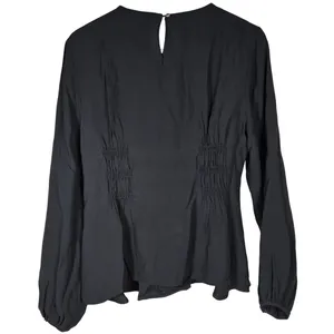 J. Crew Shirred-waist‎ top in viscose crepe Black 10 NWT thumbnail 2