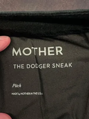 Mother The Dodger Sneak Jeans Womens 30 Black Dark Wash Straight Relaxed Denim thumbnail 9