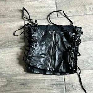 Superdown faux leather lace up sides top thumbnail 2
