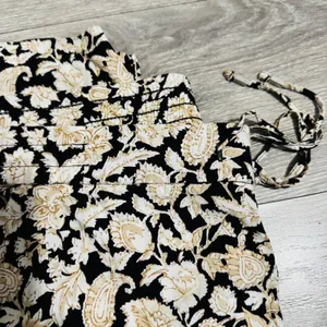 Old Navy Womens Pants XXL Black Tan Floral Print‎ Elastic Waist Cropped Casual thumbnail 13