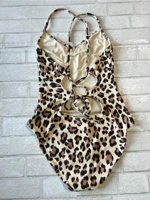 Aerie Leopard Print One-Piece Swimsuit - Beige & Brown thumbnail 2