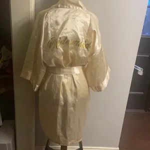 Bridesmaid satin robe thumbnail 3