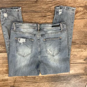 Risen Los Angeles Jeans Size 15/32 Blue Denim High Rise Distressed Jeans #247 thumbnail 4