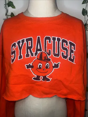 Fruit of the Loom Syracuse College Oversized Cropped Graphic Crewneck thumbnail 2