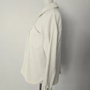 Madewell Cream Waffle Knit Shirt-Jacket Size Medium thumbnail 3