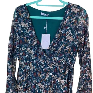 Elena Baldi Silk Floral Hi-Lo Dress Size Small thumbnail 4