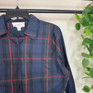NWT Tuckernuck Pomander Place Fraser Plaid Ashlen Tartan Blouse size M Medium thumbnail 9
