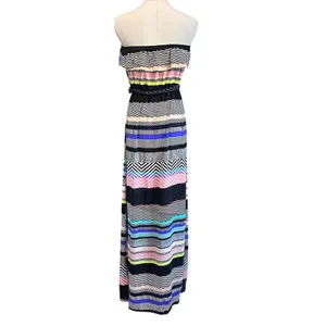 TRIXXI Maxi Dress Large w/ Belt Tube Top Y2K Artsy Patchwork Ruffle Blouson thumbnail 11