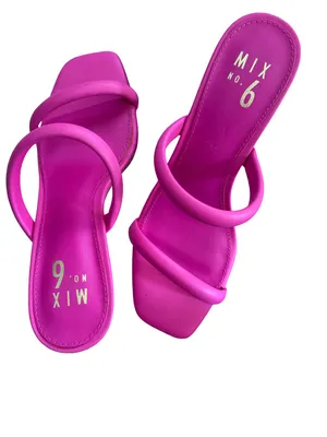Mix No. 6 Neon Pink Double Hoop Slide Mules thumbnail 2