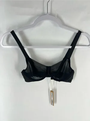 SKIMS No Show Unlined Demi Bra 32B Onyx Black NWT thumbnail 2